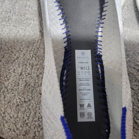 Rothy's The Flat Salt Honeycomb Slip On Flats Shoes Women's Size US 10.5, 11.5 - Picture 9 of 10